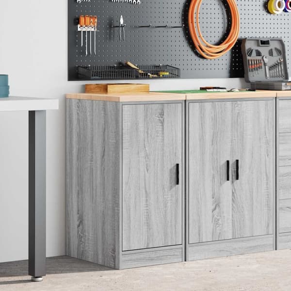 vidaXL Autotallin säilytyskaappi harmaa sonoma 40x51x85 cm täysi mänty