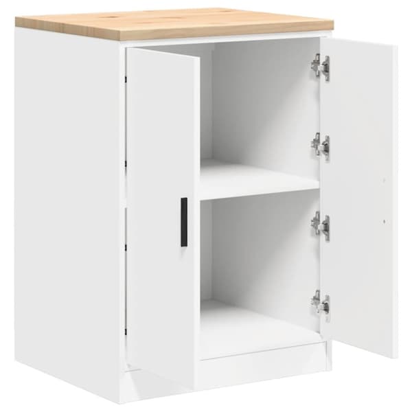vidaXL Garageopbevaringsskab Hvid 60x51x85 cm Massivt træ Fyrretræ