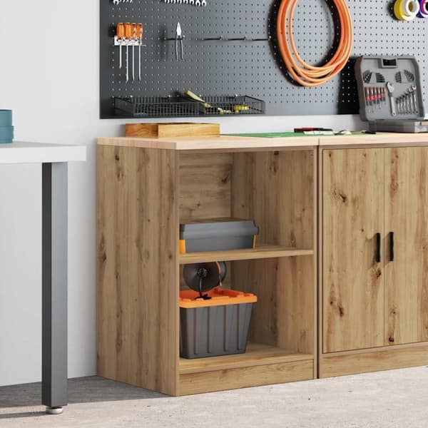 vidaXL Garageopbevaringsskab Håndværks eg 60x51x85 cm