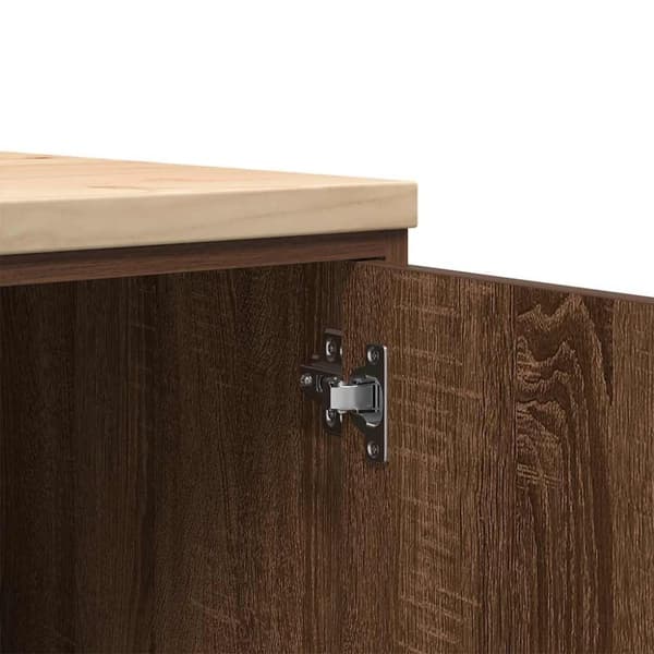 vidaXL Garageopbevaringsskab brun eg 30x51x85 cm massivt træ fyrretræ