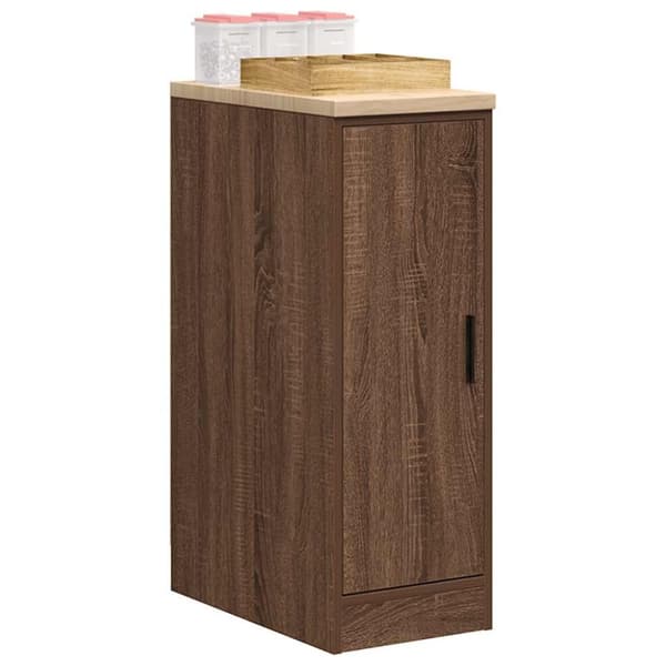vidaXL Garageopbevaringsskab brun eg 30x51x85 cm massivt træ fyrretræ