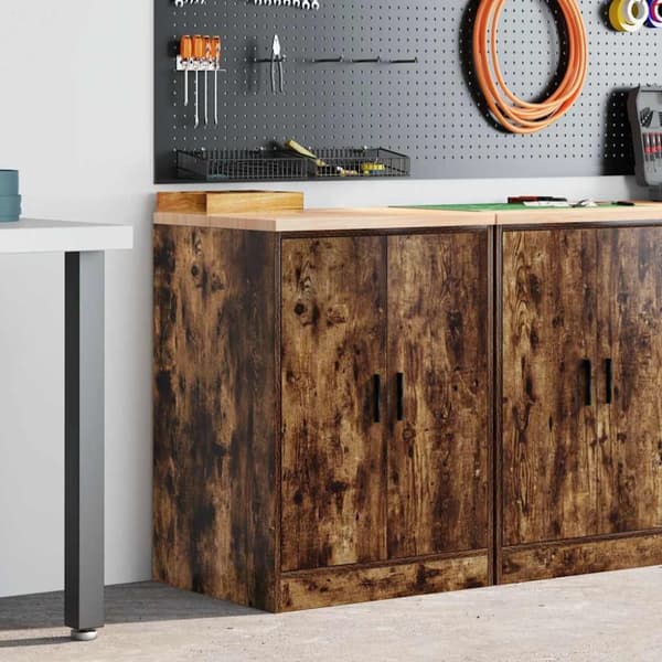 vidaXL Garasje Oppbevaringsskap Røkt eik 60x51x85 cm Heltre Furu