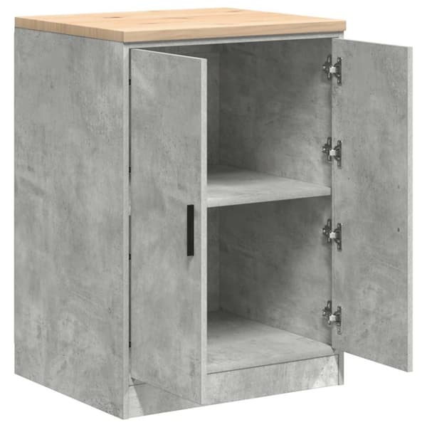 vidaXL Garageopbevaringsskab Beton Grå 60x51x85cm Massivt træ Fyrretræ