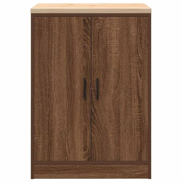 vidaXL Garageopbevaringsskab brun eg 60x51x85 cm massivt træ fyrretræ