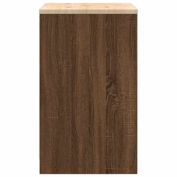 vidaXL Garageopbevaringsskab brun eg 60x51x85 cm massivt træ fyrretræ
