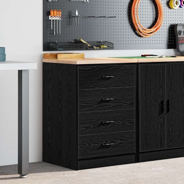 vidaXL Garageopbevaringsskab Sort 60x51x85 cm Massivt træ Fyrretræ