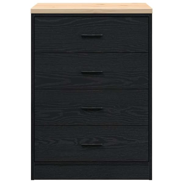 vidaXL Garageopbevaringsskab Sort 60x51x85 cm Massivt træ Fyrretræ