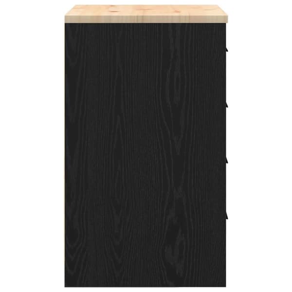 vidaXL Garageopbevaringsskab Sort 60x51x85 cm Massivt træ Fyrretræ