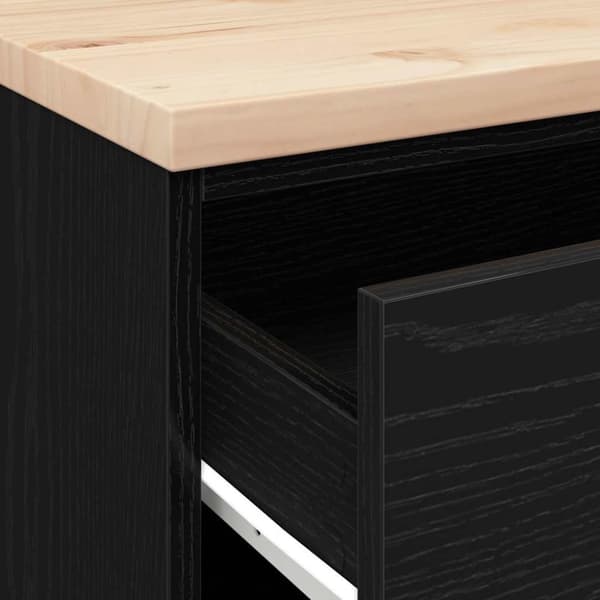 vidaXL Garageopbevaringsskab Sort 60x51x85 cm Massivt træ Fyrretræ