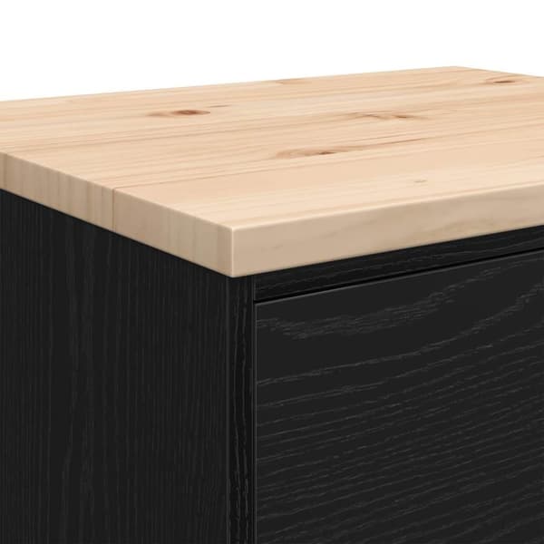 vidaXL Garageopbevaringsskab Sort 60x51x85 cm Massivt træ Fyrretræ