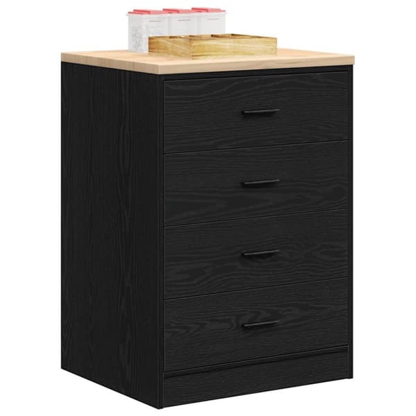 vidaXL Garageopbevaringsskab Sort 60x51x85 cm Massivt træ Fyrretræ