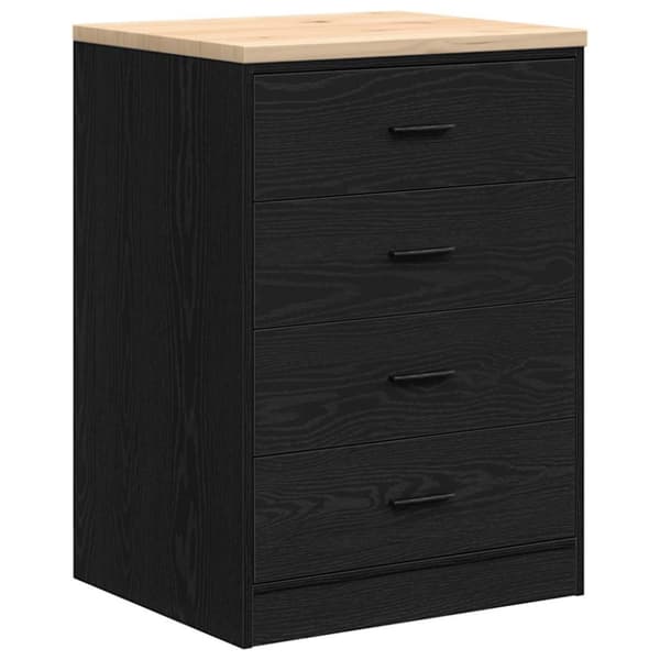 vidaXL Garageopbevaringsskab Sort 60x51x85 cm Massivt træ Fyrretræ
