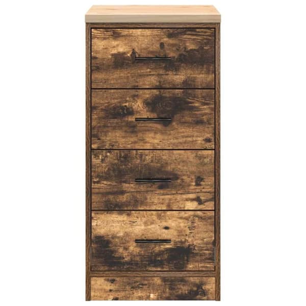 vidaXL Garageopbevaringsskab røget eg 40x51x85 cm massivt træ fyrretræ