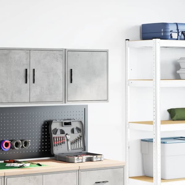 vidaXL Väggskåp för garage betonggrå konstruerat trä
