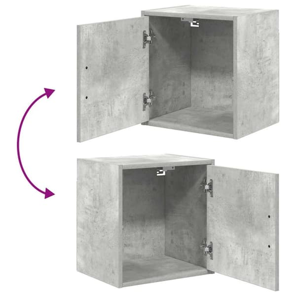 vidaXL Väggskåp för garage betonggrå konstruerat trä
