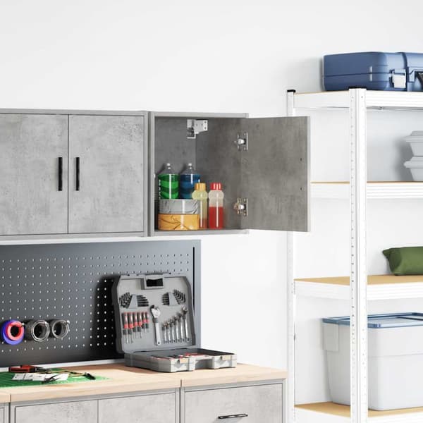 vidaXL Väggskåp för garage betonggrå konstruerat trä