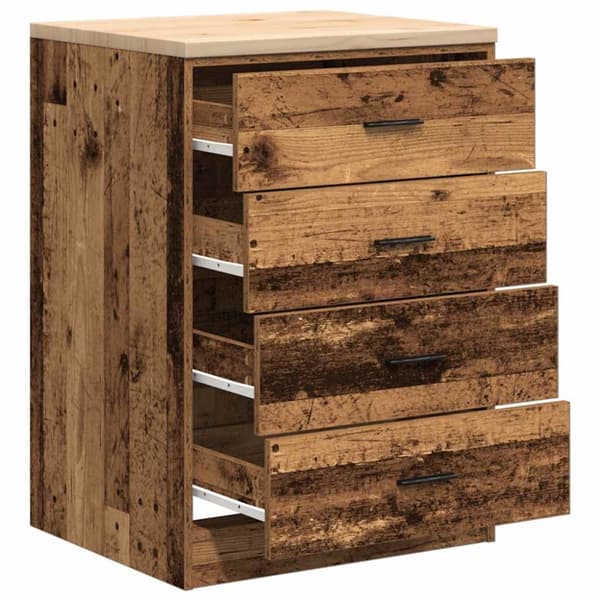 vidaXL Garasje Oppbevaringsskap Gammelt Tre 60x51x85 cm Heltre Furu