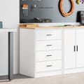 Pikkukuva 4 / 11: vidaXL Autotallin säilytyskaappi valkoinen 60x51x85 cm täysi mänty