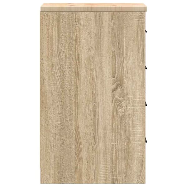 vidaXL Garageskåp Sonoma ek 30x51x85 cm massiv trä furu