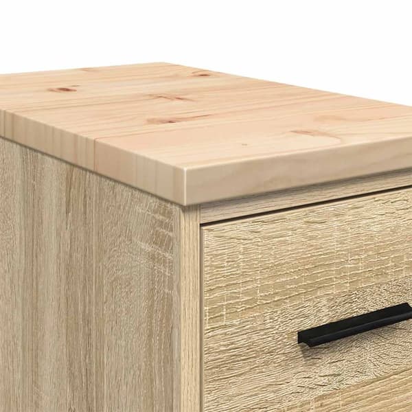 vidaXL Garageskåp Sonoma ek 30x51x85 cm massiv trä furu