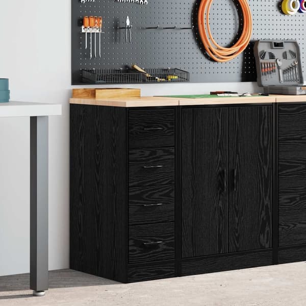 vidaXL Garasje Oppbevaringsskap Sort 30x51x85 cm Heltre Furu