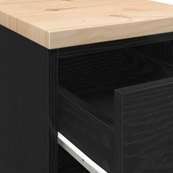 vidaXL Garasje Oppbevaringsskap Sort 30x51x85 cm Heltre Furu