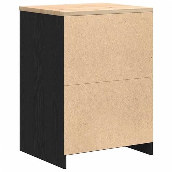 vidaXL Garageopbevaringsskab Sort 60x51x85 cm Massivt træ Fyrretræ