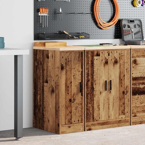 vidaXL Garageopbevaringsskab gammelt træ 30x51x85 cm