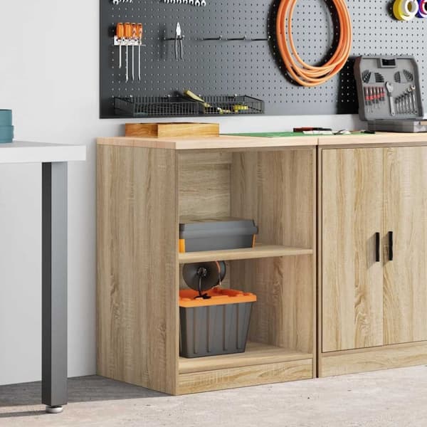 vidaXL Garageopbevaringsskab Sonoma eg 60x51x85cm Massivt træ Fyrretræ