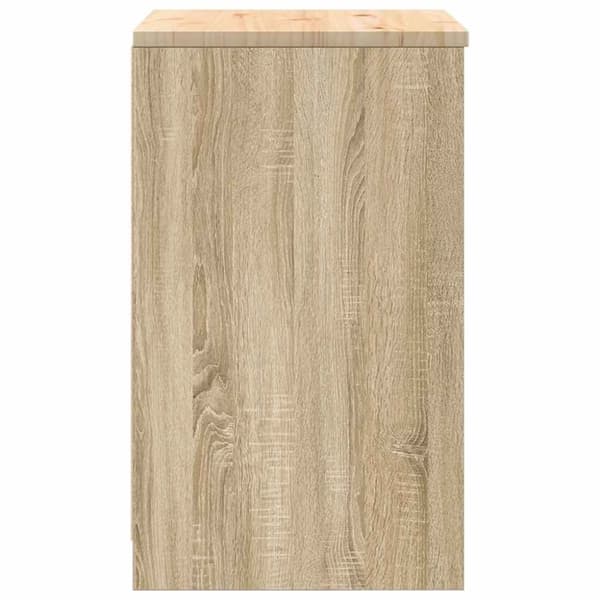 vidaXL Garageopbevaringsskab Sonoma eg 60x51x85cm Massivt træ Fyrretræ
