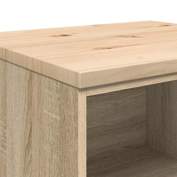 vidaXL Garageopbevaringsskab Sonoma eg 60x51x85cm Massivt træ Fyrretræ