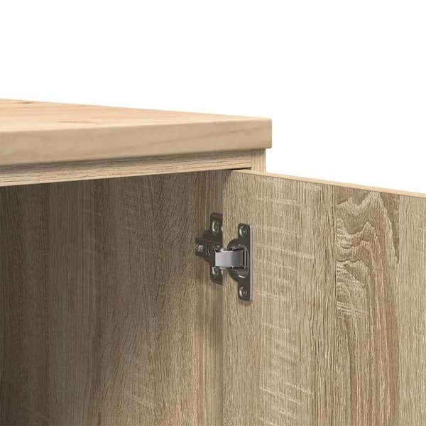 vidaXL Garageopbevaringsskab Sonoma eg 30x51x85cm Massivt træ Fyrretræ