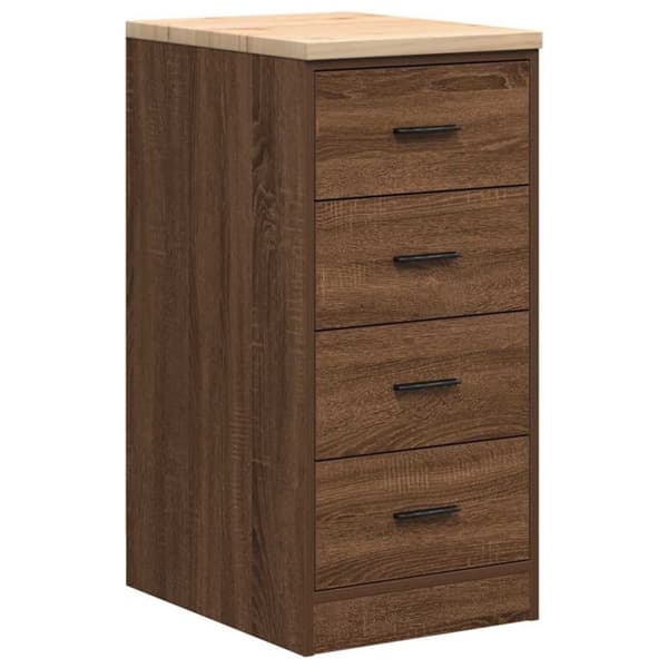 vidaXL Garageopbevaringsskab brun eg 40x51x85 cm massivt træ fyrretræ