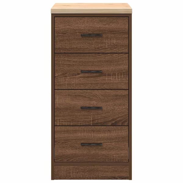 vidaXL Garageopbevaringsskab brun eg 40x51x85 cm massivt træ fyrretræ