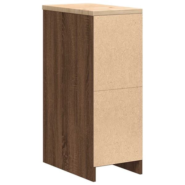vidaXL Förvaringsskåp för garage brun ek 30x51x85 cm massivt trä furu