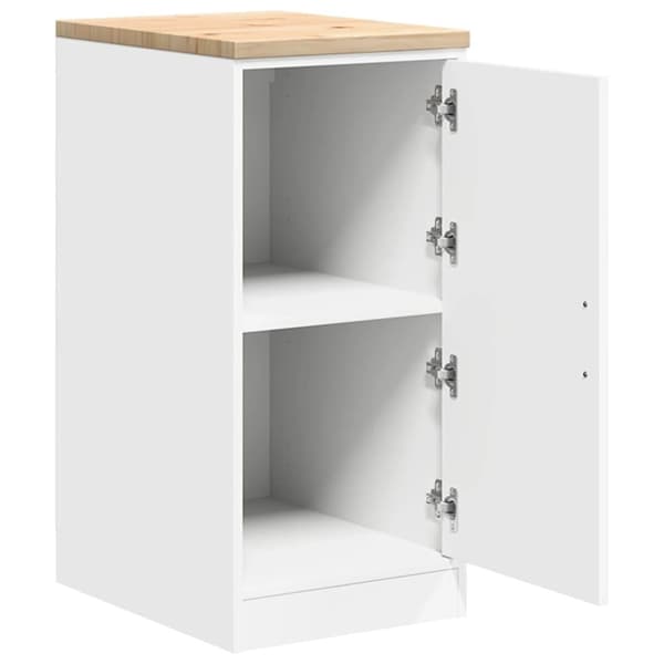 vidaXL Garageopbevaringsskab Hvid 40x51x85 cm Massivt træ Fyrretræ
