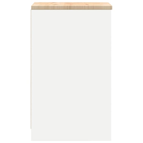 vidaXL Garageopbevaringsskab Hvid 40x51x85 cm Massivt træ Fyrretræ