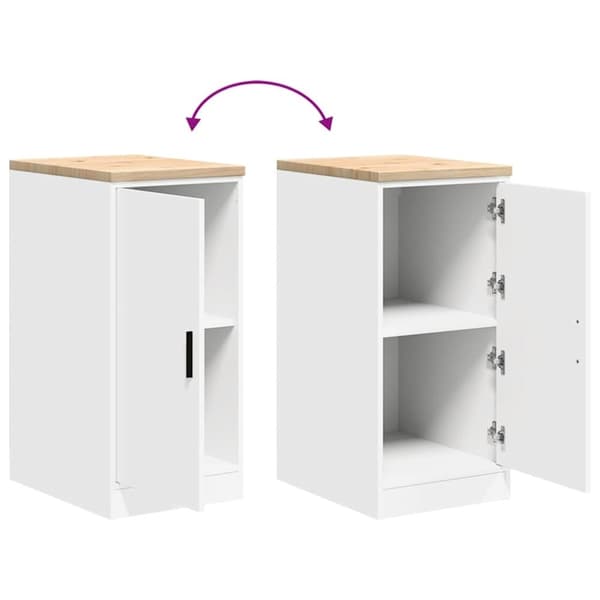 vidaXL Garageopbevaringsskab Hvid 40x51x85 cm Massivt træ Fyrretræ