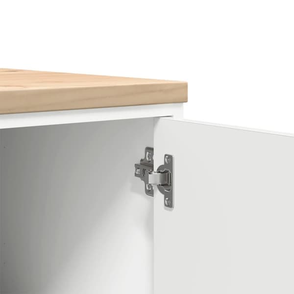 vidaXL Garageopbevaringsskab Hvid 40x51x85 cm Massivt træ Fyrretræ