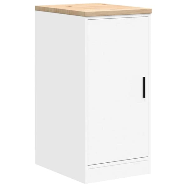 vidaXL Garageopbevaringsskab Hvid 40x51x85 cm Massivt træ Fyrretræ