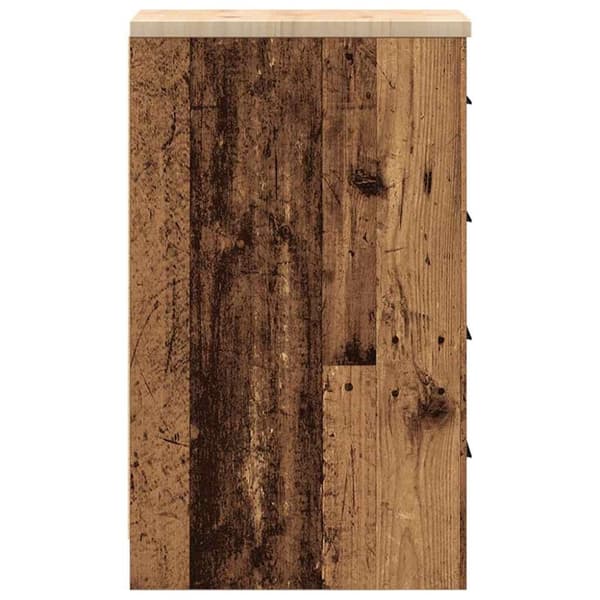vidaXL Garageopbevaringsskab gammelt træ 30x51x85 cm