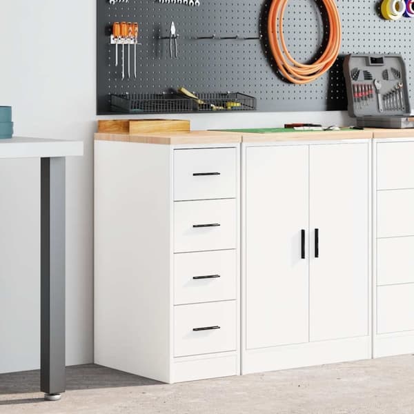 vidaXL Garasje Oppbevaringsskap Hvit 30x51x85 cm Heltre Furu