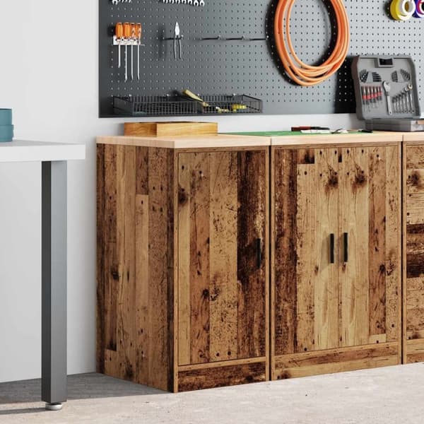 vidaXL Garageopbevaringsskab gammelt træ 40x51x85 cm