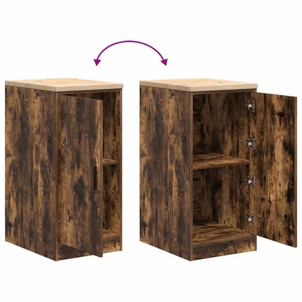 vidaXL Garasje Oppbevaringsskap Røkt eik 40x51x85 cm Heltre Furu