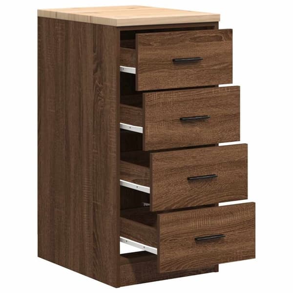 vidaXL Förvaringsskåp för garage brun ek 40x51x85 cm massivt trä furu