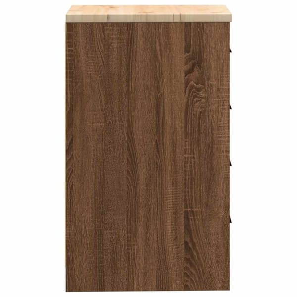 vidaXL Förvaringsskåp för garage brun ek 40x51x85 cm massivt trä furu