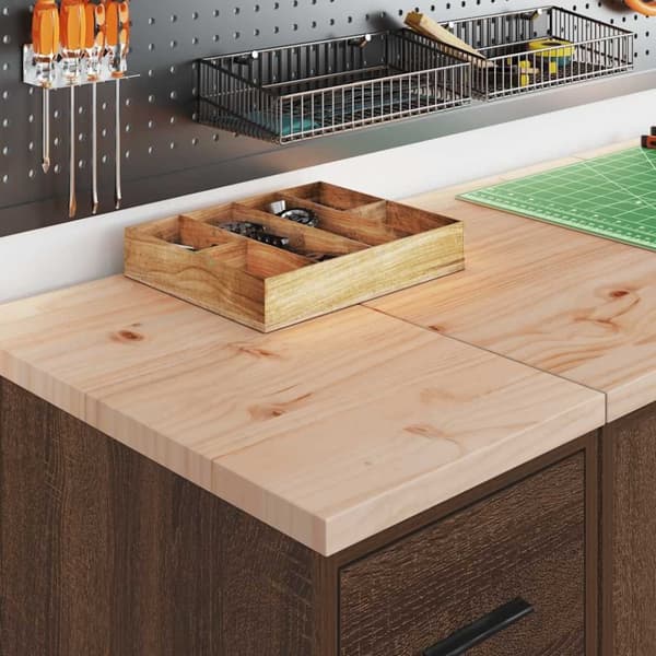 vidaXL Garageopbevaringsskab brun eg 30x51x85 cm massivt træ fyrretræ