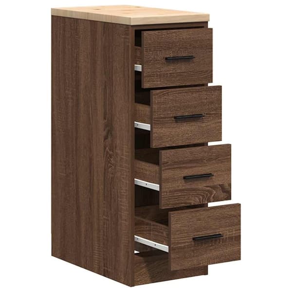 vidaXL Garageopbevaringsskab brun eg 30x51x85 cm massivt træ fyrretræ