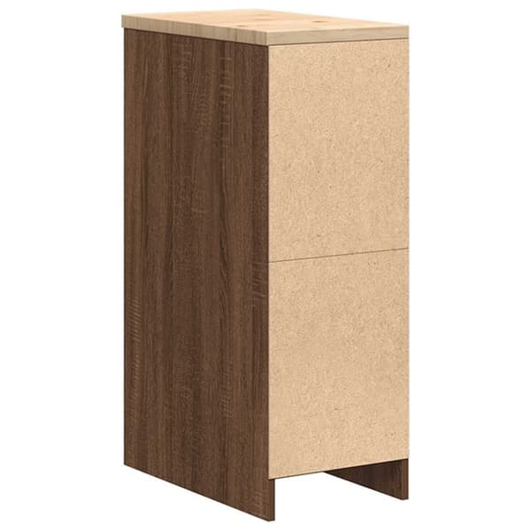 vidaXL Garageopbevaringsskab brun eg 30x51x85 cm massivt træ fyrretræ
