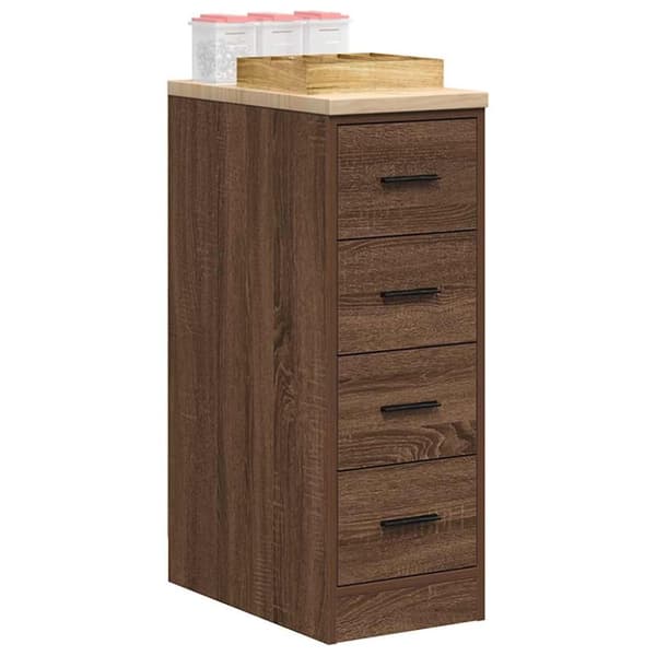 vidaXL Garageopbevaringsskab brun eg 30x51x85 cm massivt træ fyrretræ